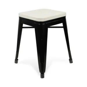 18" Black and White Backless Chair By Homeroots