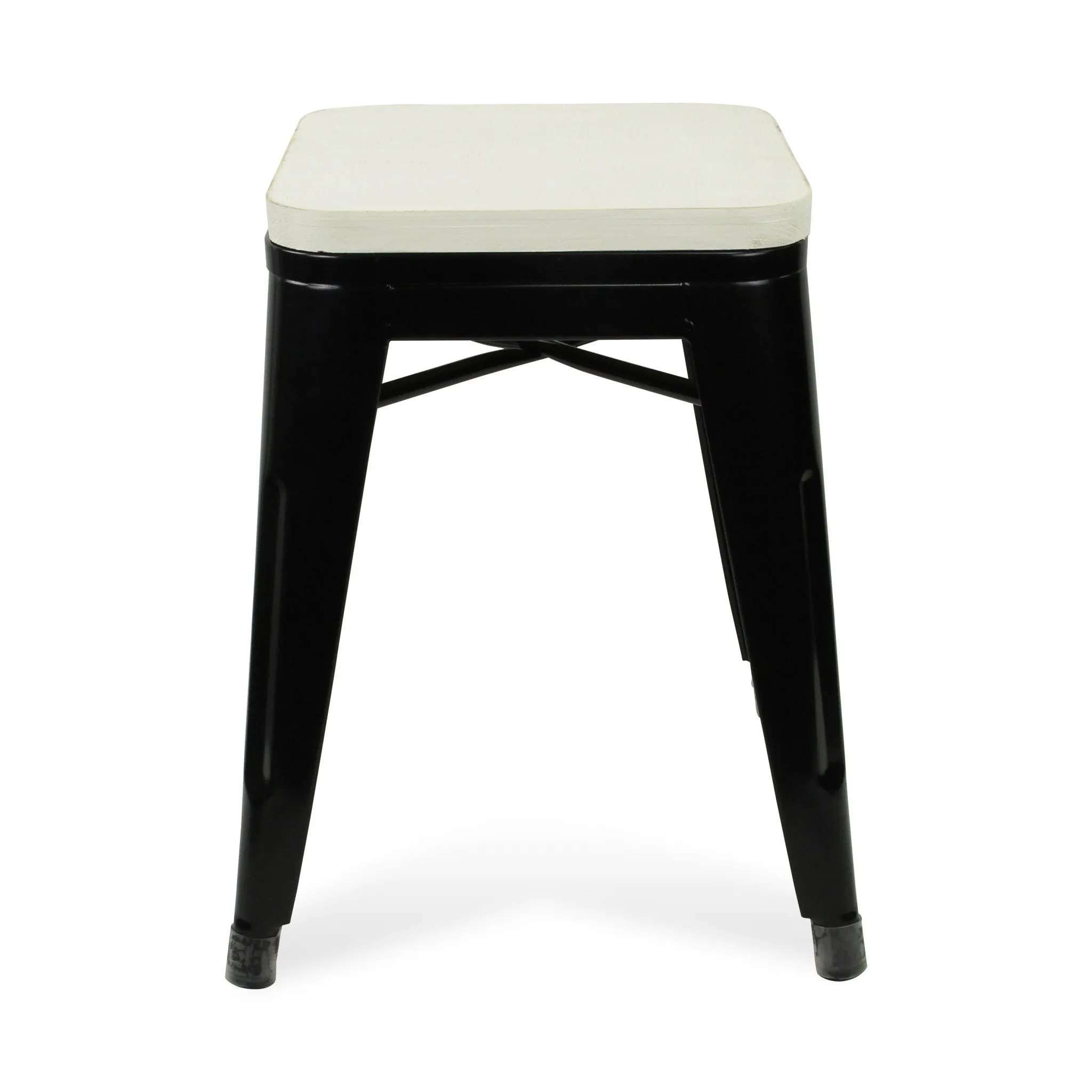 18" Black and White Backless Chair By Homeroots