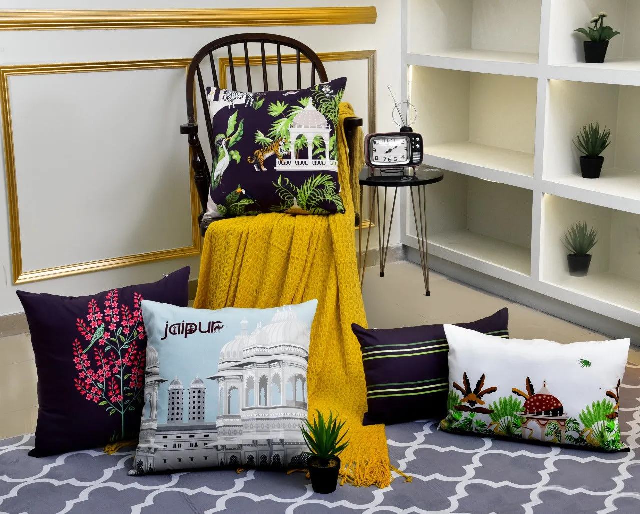 5 PCs Digital Printed Cushions-Jaipur