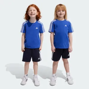 adidas Essentials 3-Stripes Kids Tee and Shorts Set