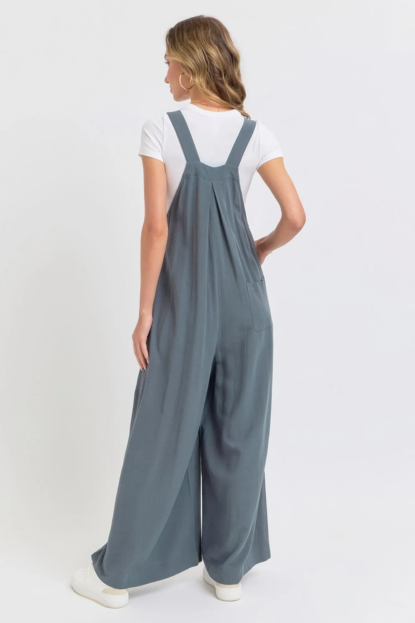 Adjustable Strap Overall Wide Leg Jumpsuit for Women