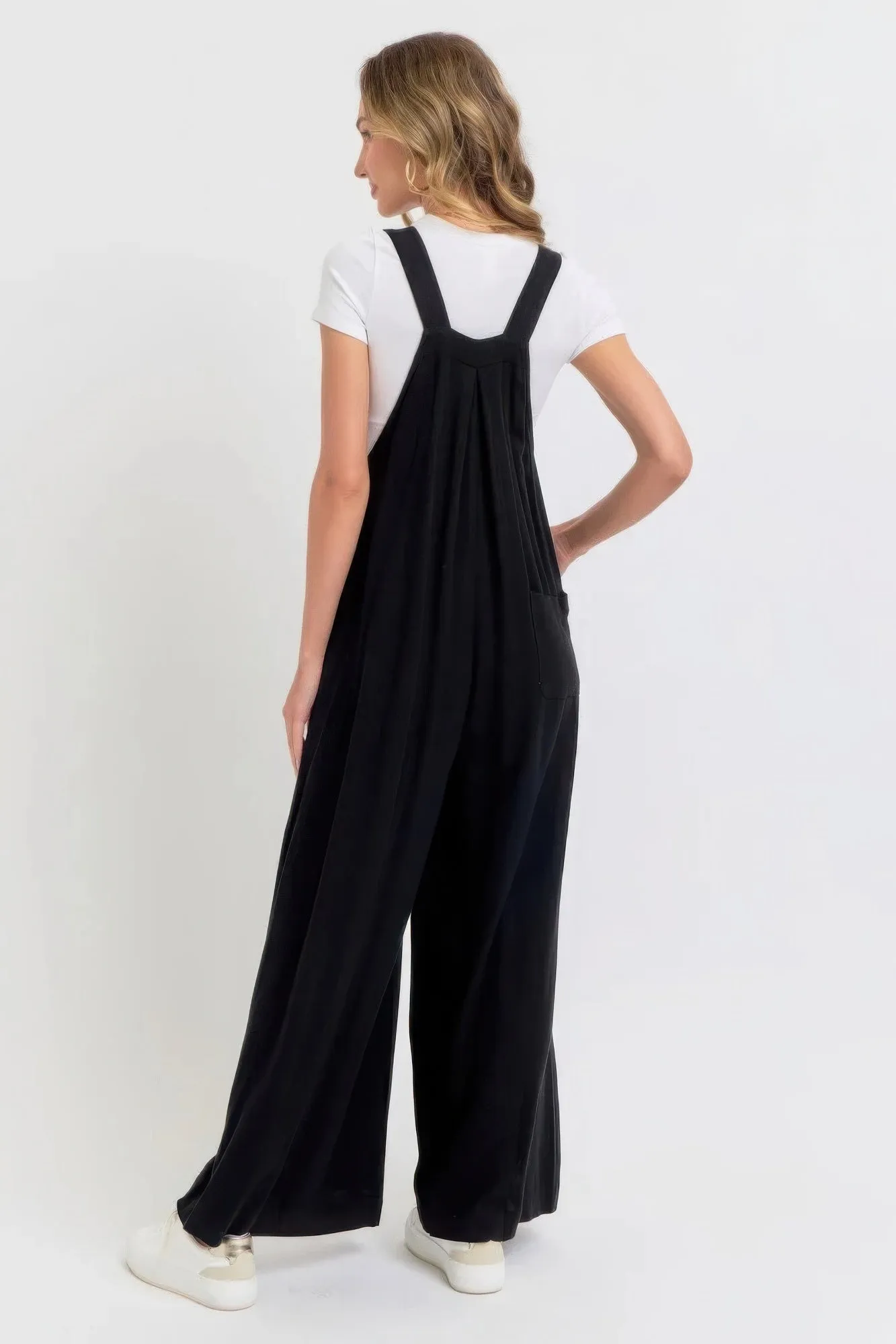 Adjustable Strap Overall Wide Leg Jumpsuit for Women