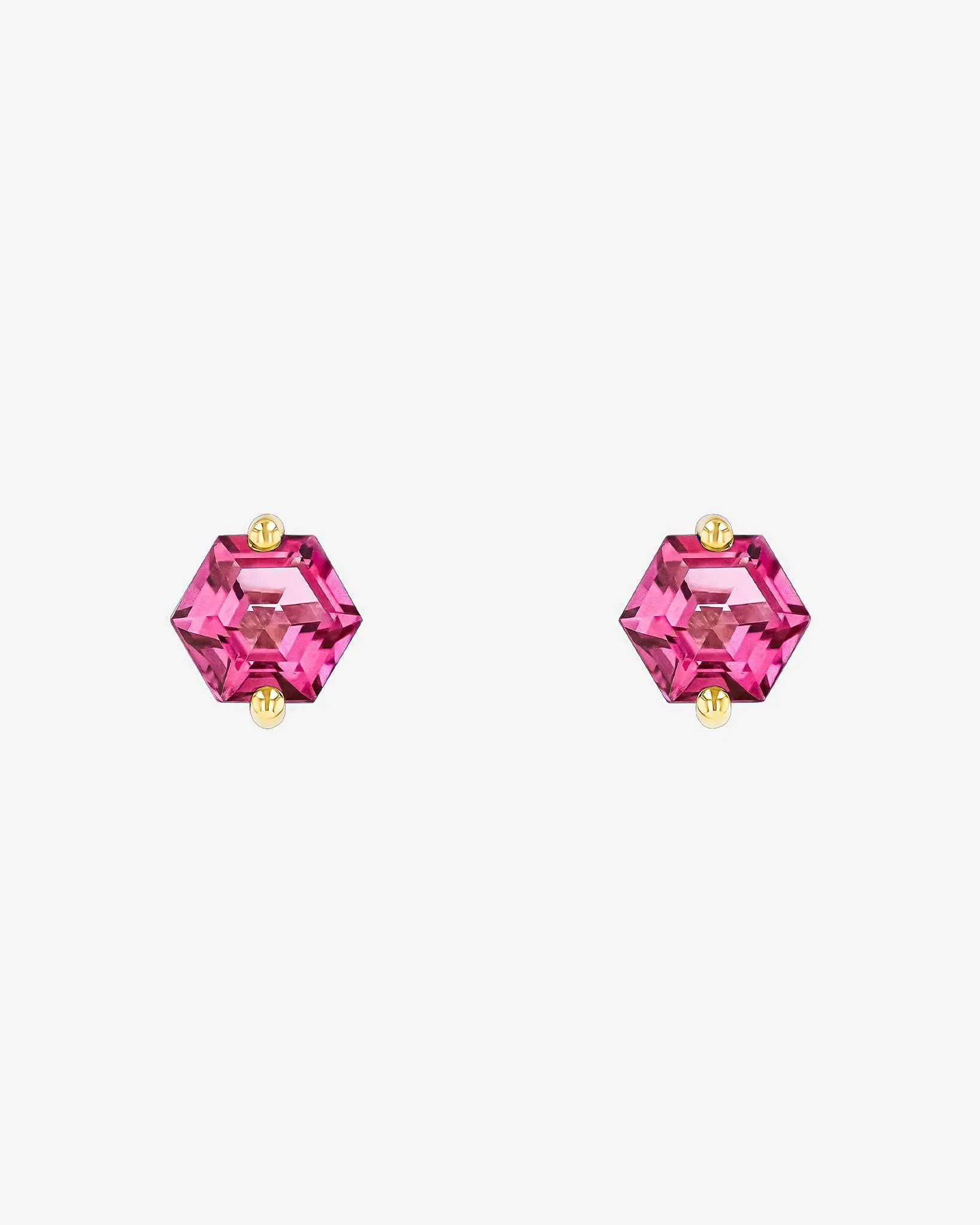 Amalfi Hexagon Pink Topaz Studs