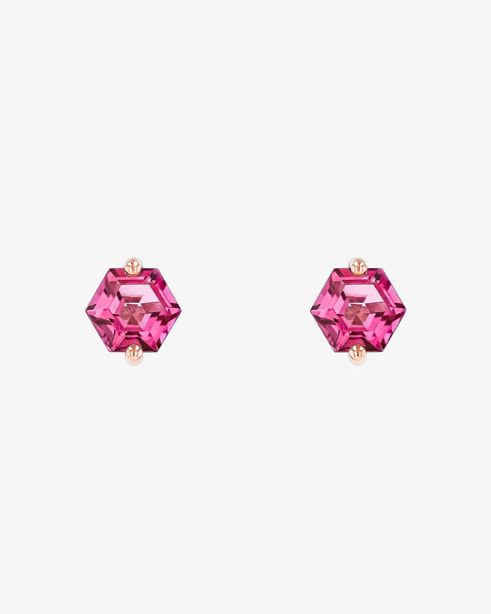 Amalfi Hexagon Pink Topaz Studs