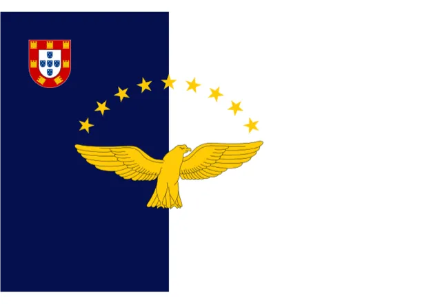 Azores Courtesy Flag Polyester 45 x 30cm