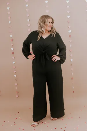 Black Tie Event Wide Leg Jumpsuit, black