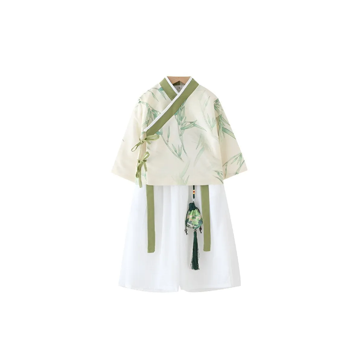 Boys' Two-Piece Bamboo Print Hanfu