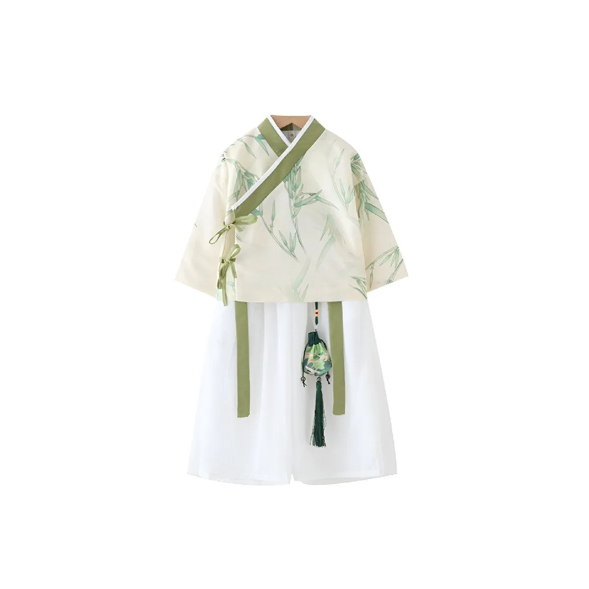 Boys' Two-Piece Bamboo Print Hanfu