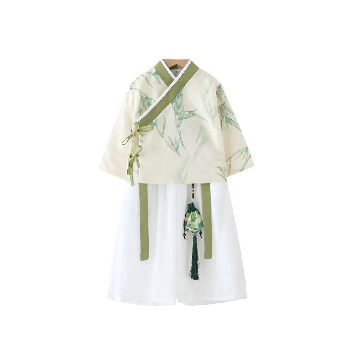 Boys' Two-Piece Bamboo Print Hanfu