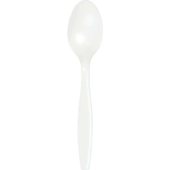 Bulk White Plastic Spoons (288 per Case)