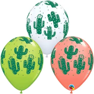 Cactuses Around Balloon 11in