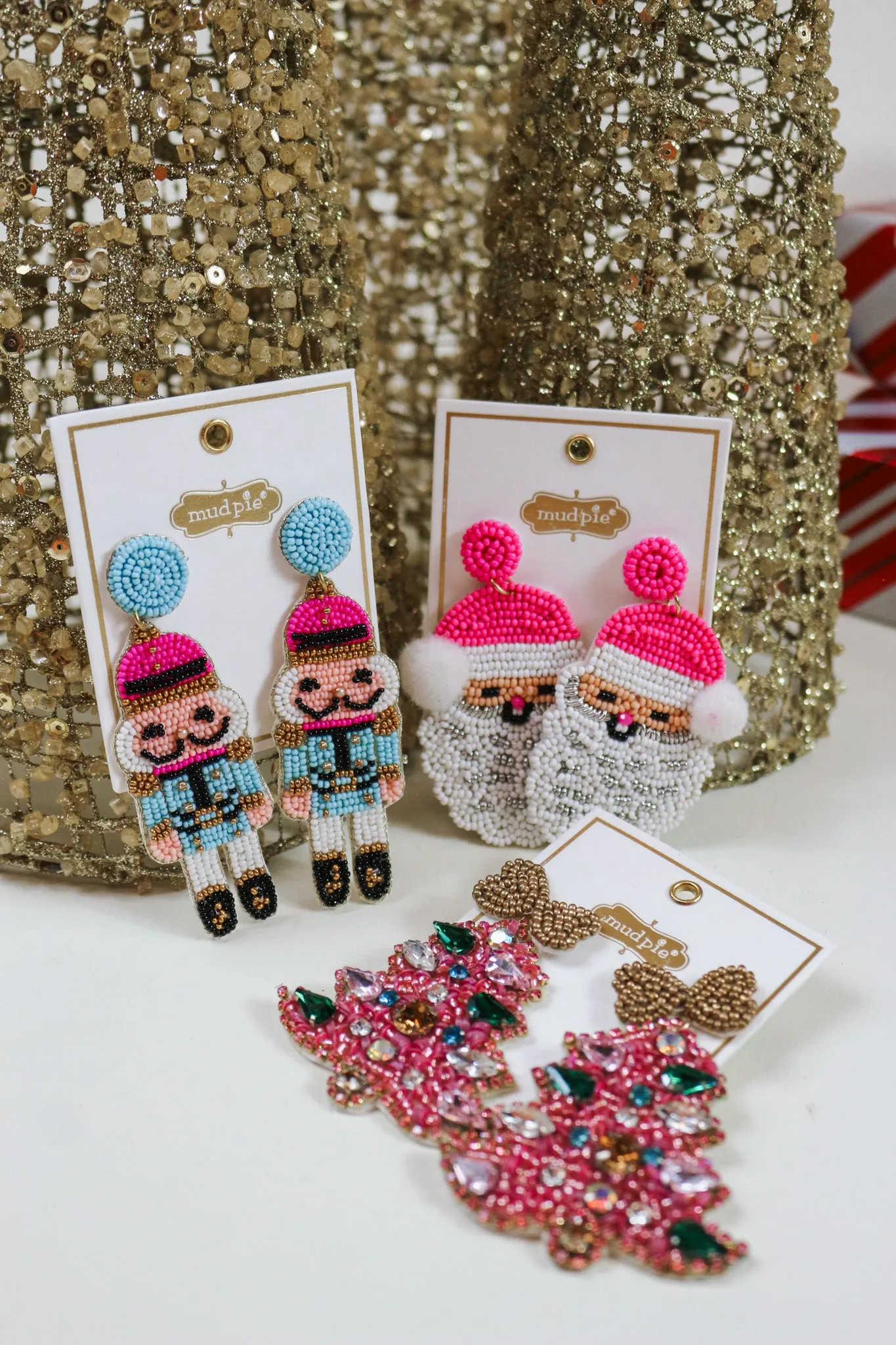 Christmas Holiday Beaded Earrings -3 Styles