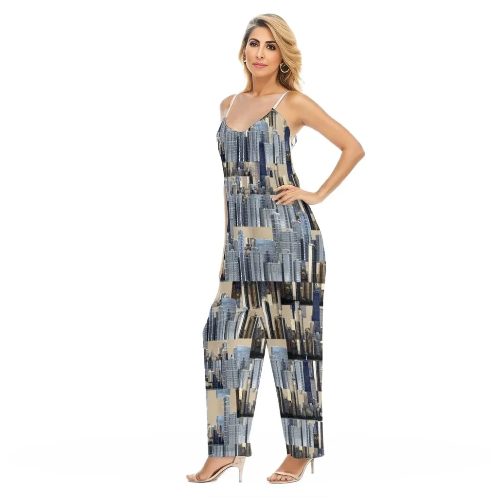 City Blocks Womens Loose Cami Jumpsuit