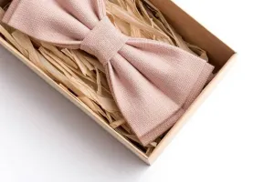 Dusty Pink Linen Bow Tie - A Delicate and Charming Accessory