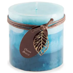 Dynamic Collections Layered Candles Ocean Breeze 4-inch Wide Pillar