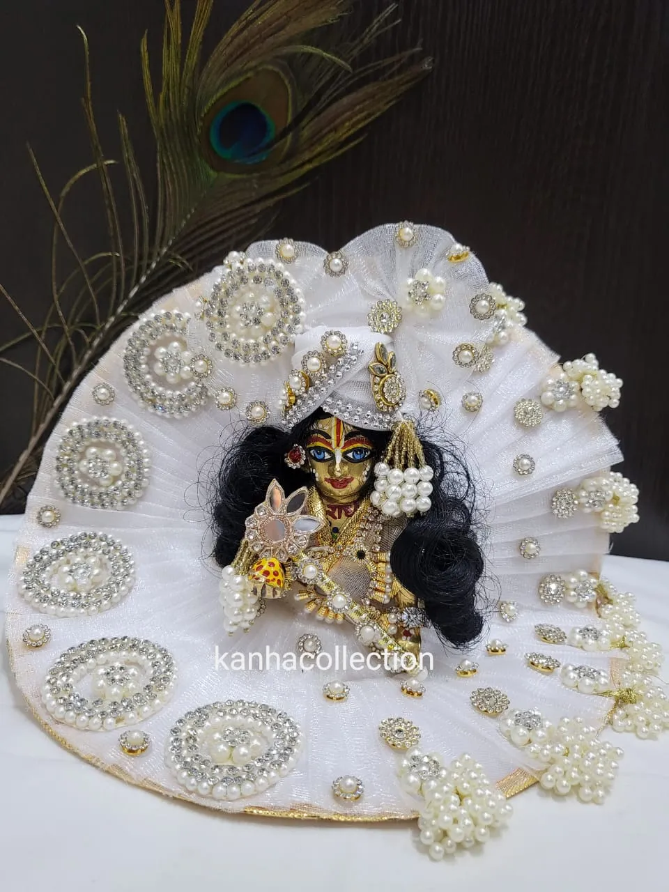 Elegant white Dress for janmastmi