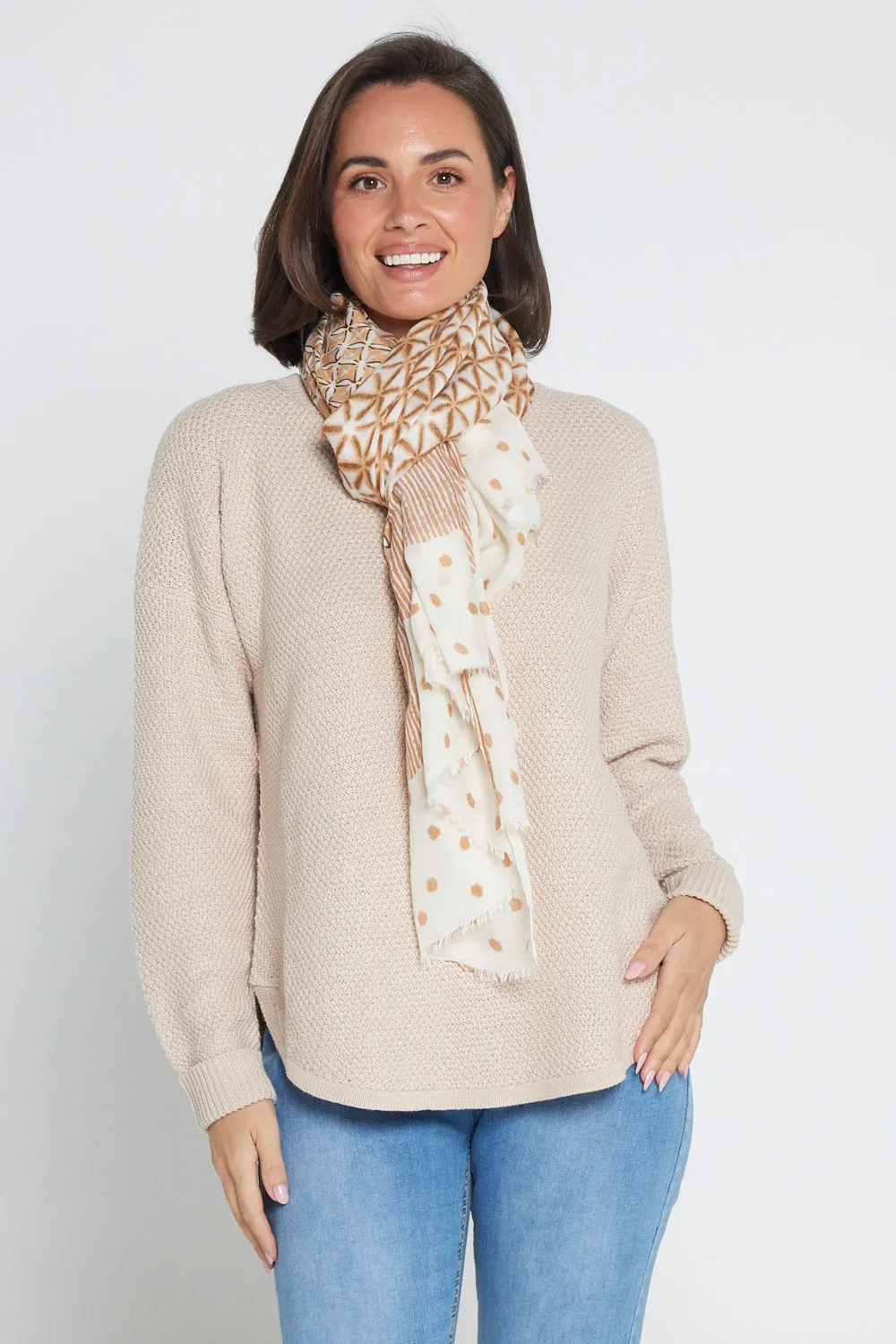 Evannah Wrap - Brown/Cream