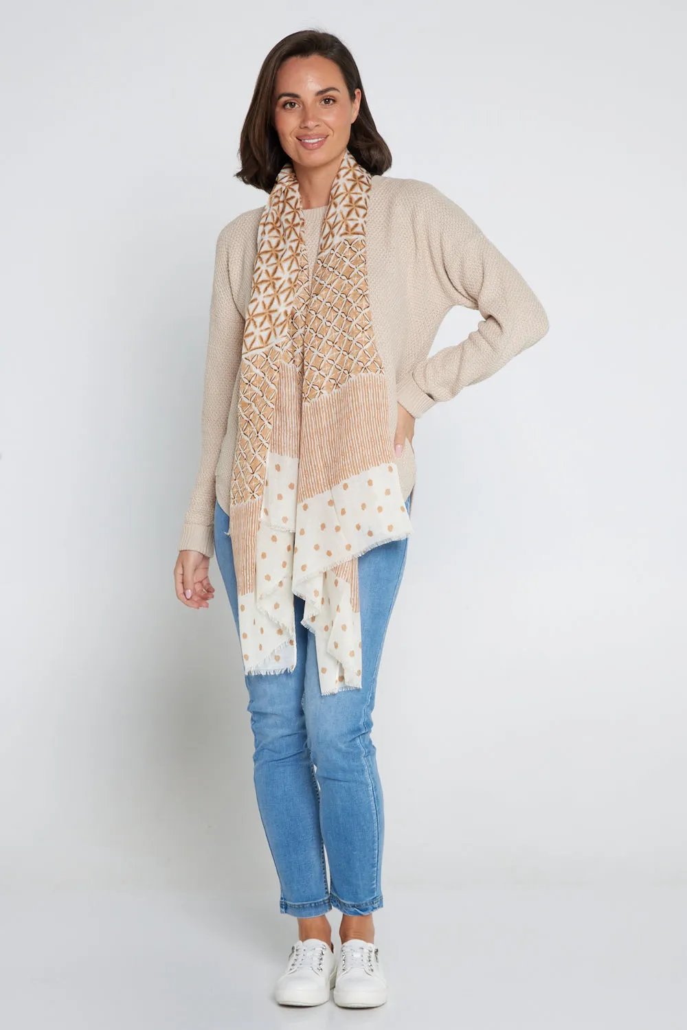 Evannah Wrap - Brown/Cream