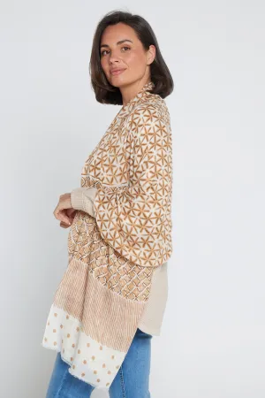 Evannah Wrap - Brown/Cream