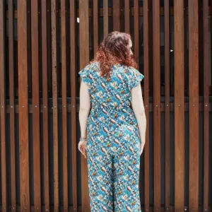 Fair Trade Cotton Jumpsuits Blue Bird Design