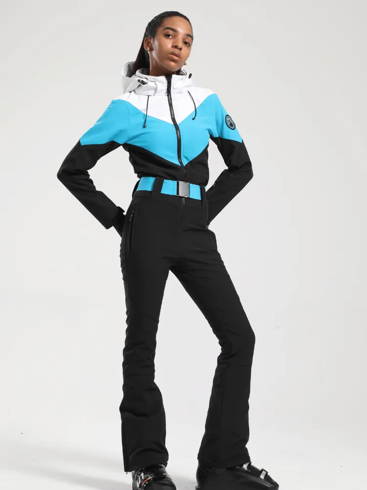 Gsou Snow Retro Belted Slim Ski Jumpsuit - Women's