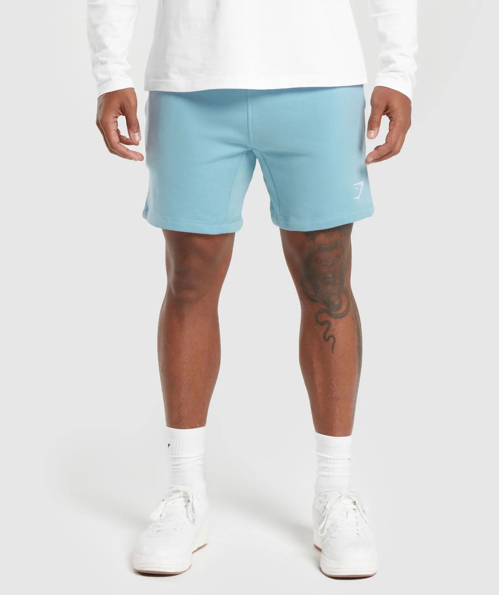 Gymshark Crest 7" Shorts - Iceberg Blue