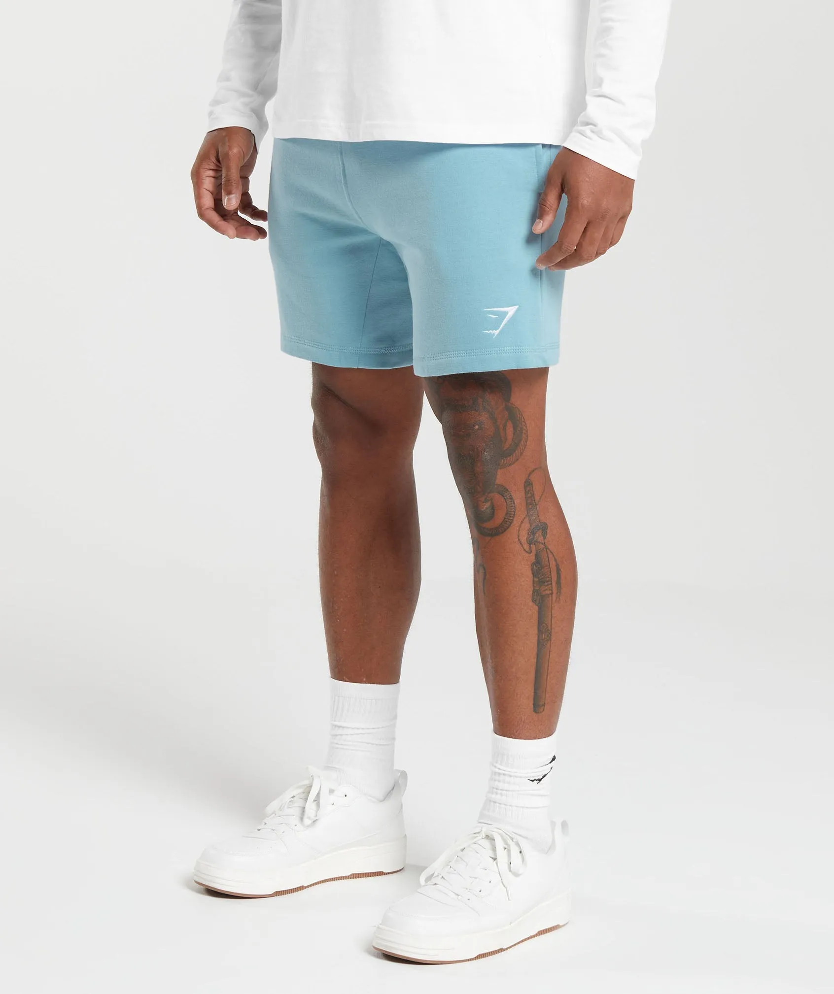 Gymshark Crest 7" Shorts - Iceberg Blue