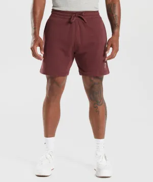 Gymshark Crest 7" Shorts - Washed Burgundy