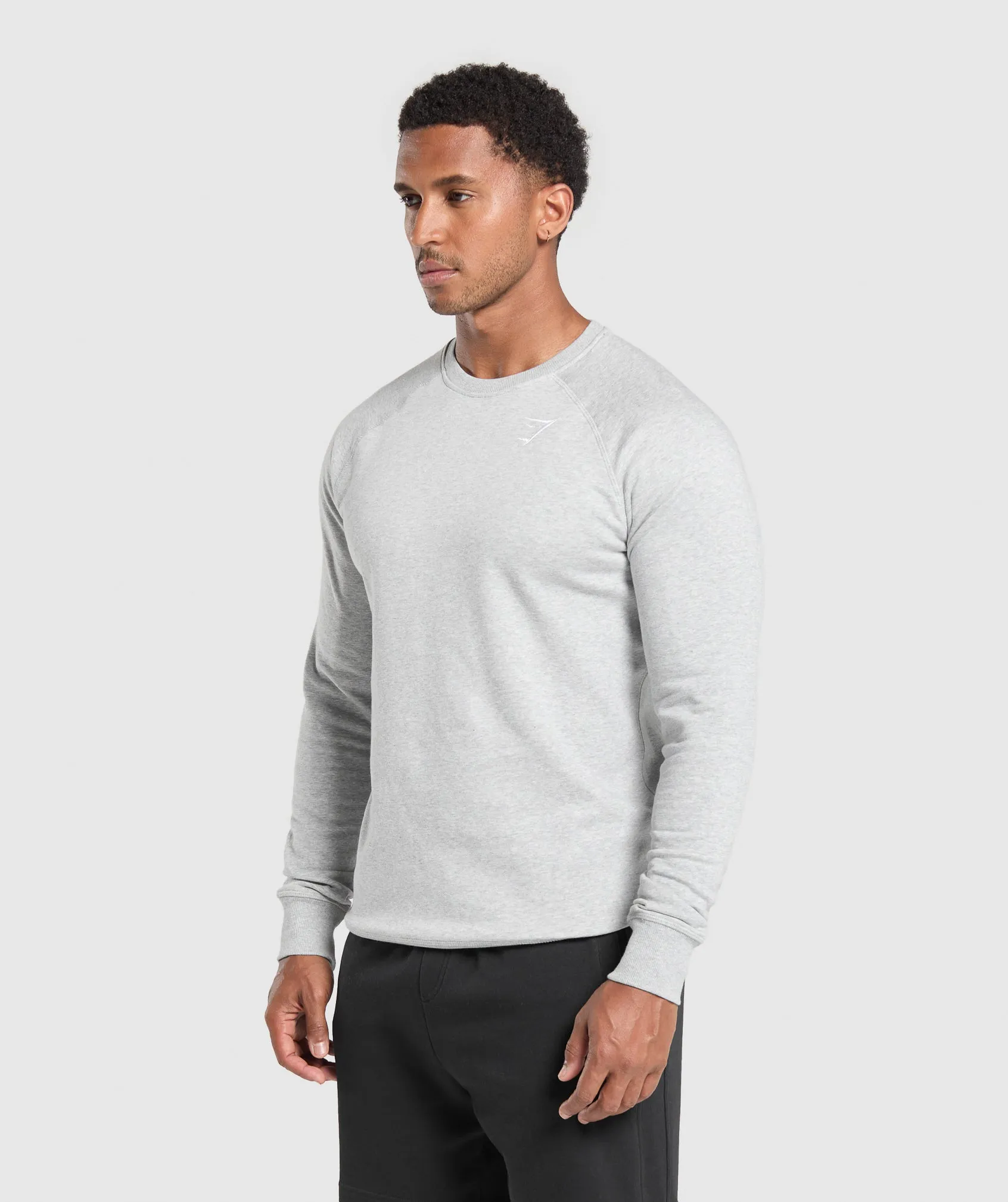 Gymshark Crest Sweatshirt - Light Grey Marl