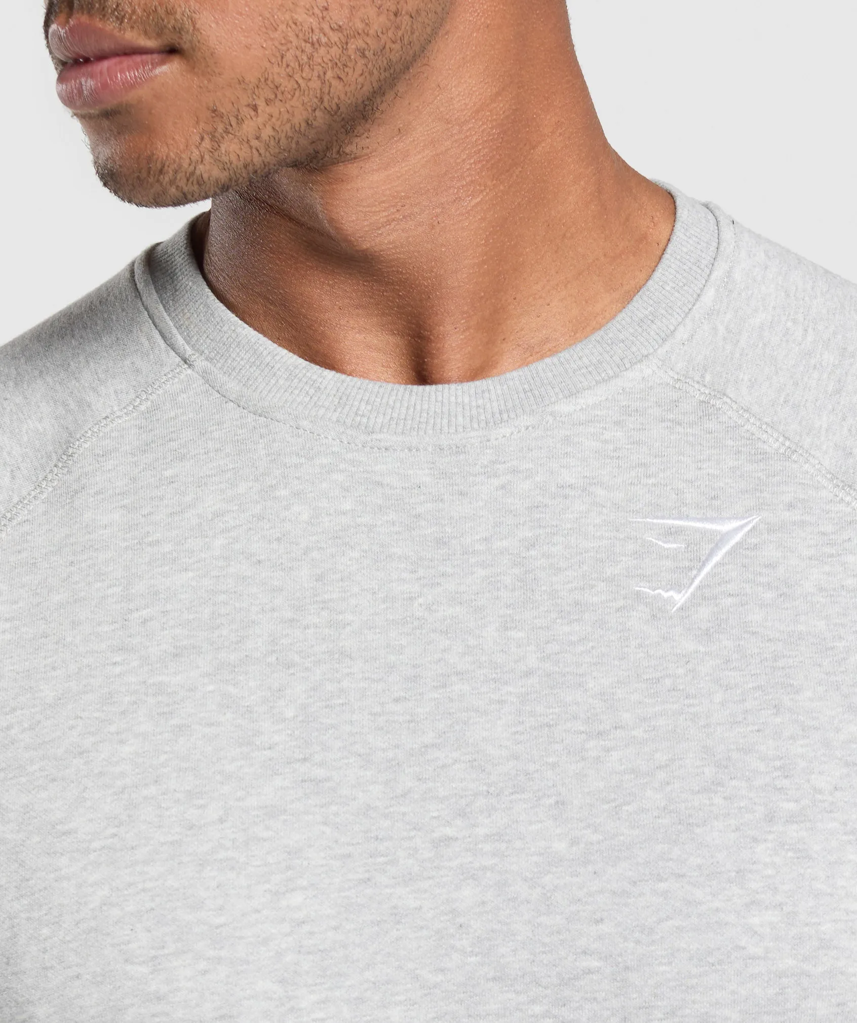 Gymshark Crest Sweatshirt - Light Grey Marl