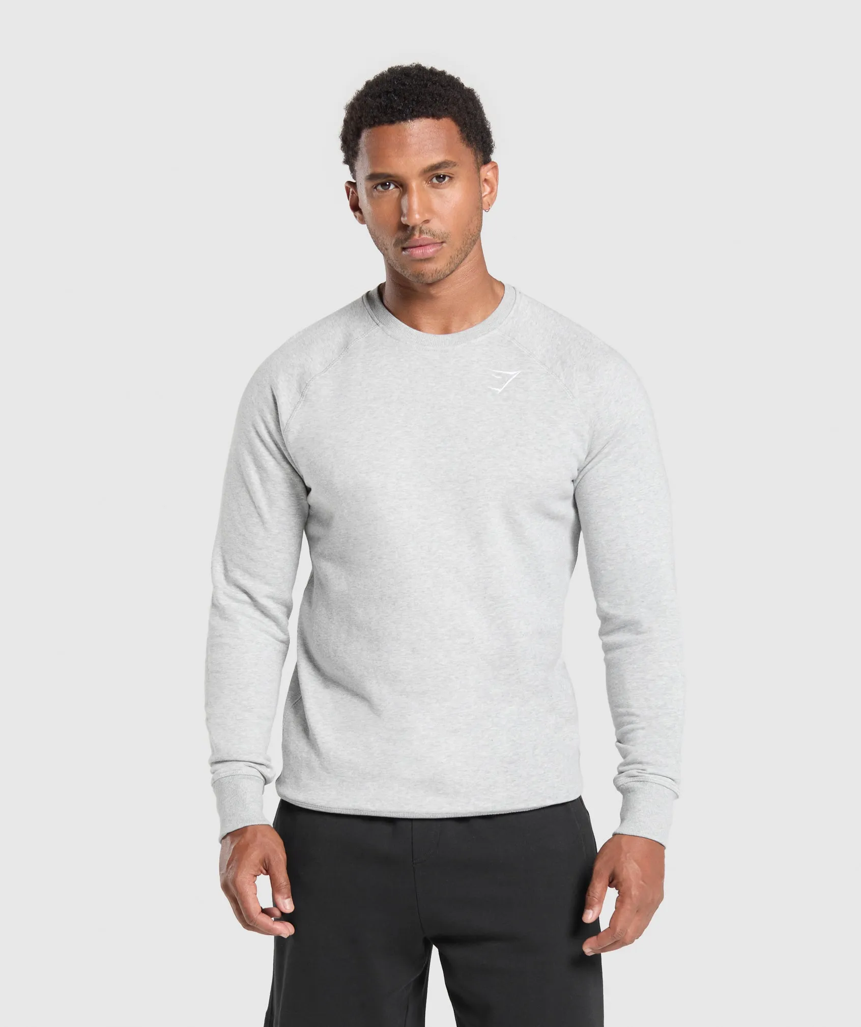 Gymshark Crest Sweatshirt - Light Grey Marl