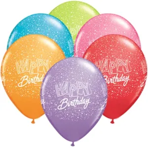 Happy Birthday Confetti Latex Balloon 11in