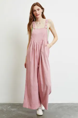 HEYSON Full Size Corduroy Sleeveless Wide-Leg Overall