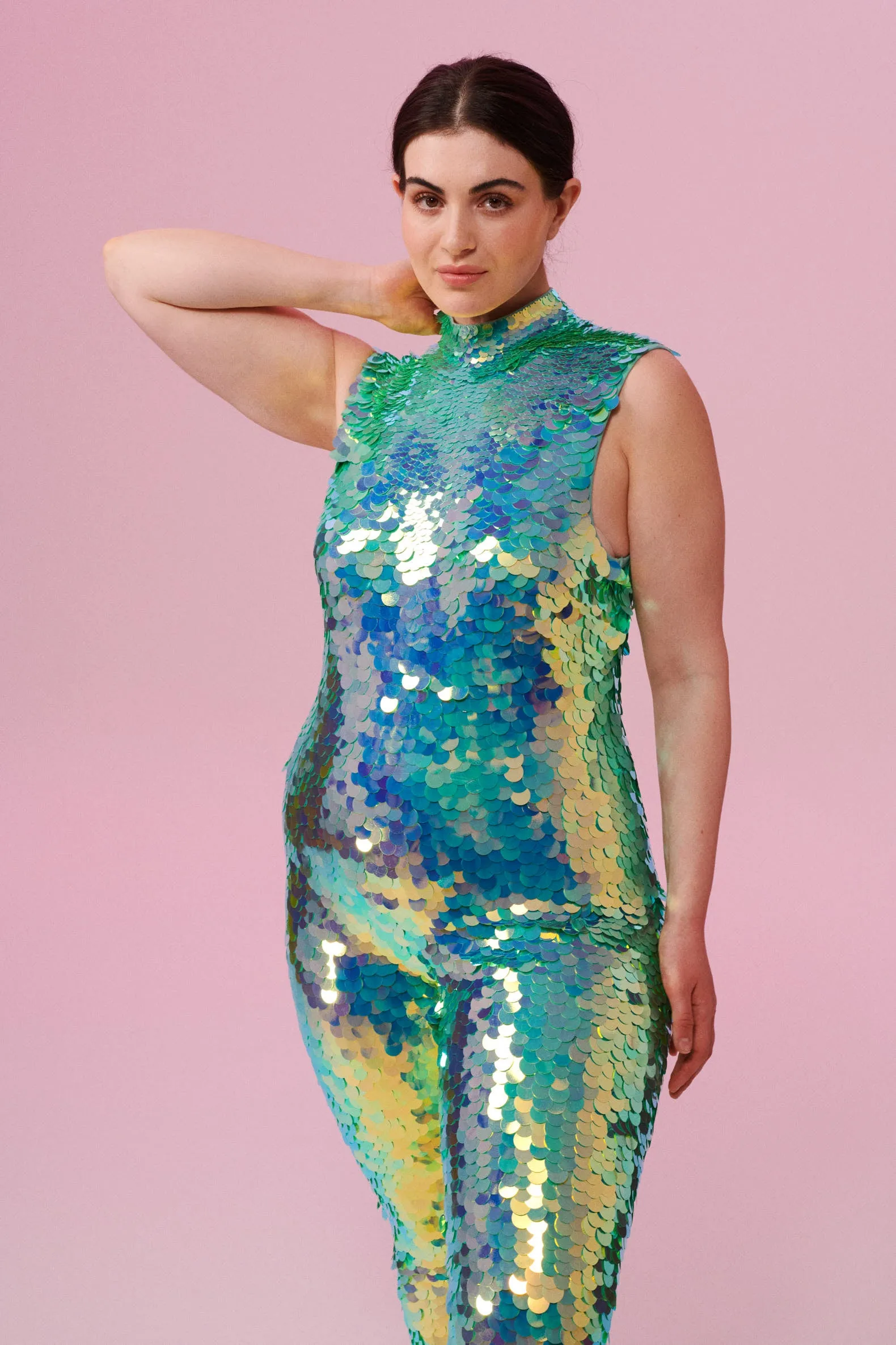 IRIS SEQUIN JUMPSUIT - CHAMELEON