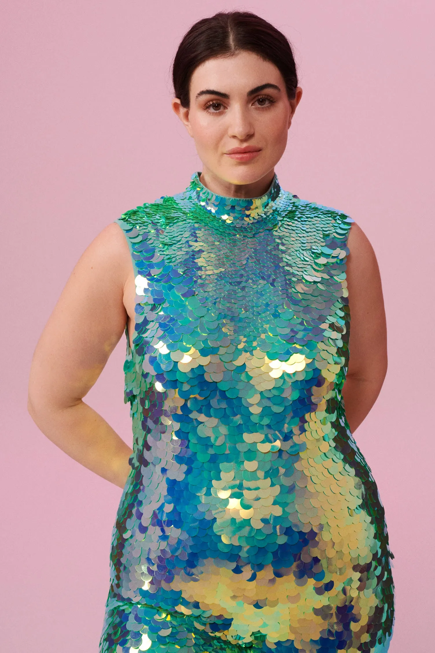 IRIS SEQUIN JUMPSUIT - CHAMELEON