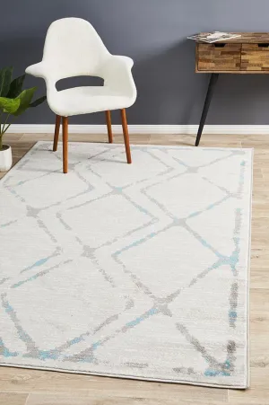 Kendall Contemporary Diamond Rug Grey Blue