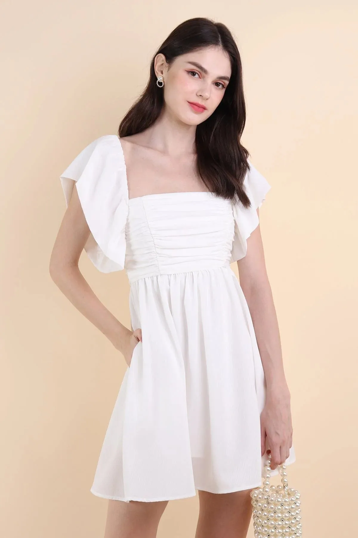 LILITH ROMPER DRESS WHITE