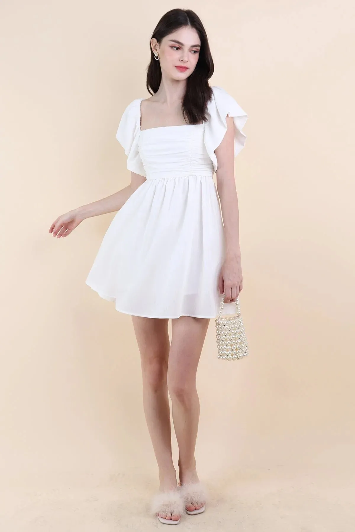 LILITH ROMPER DRESS WHITE