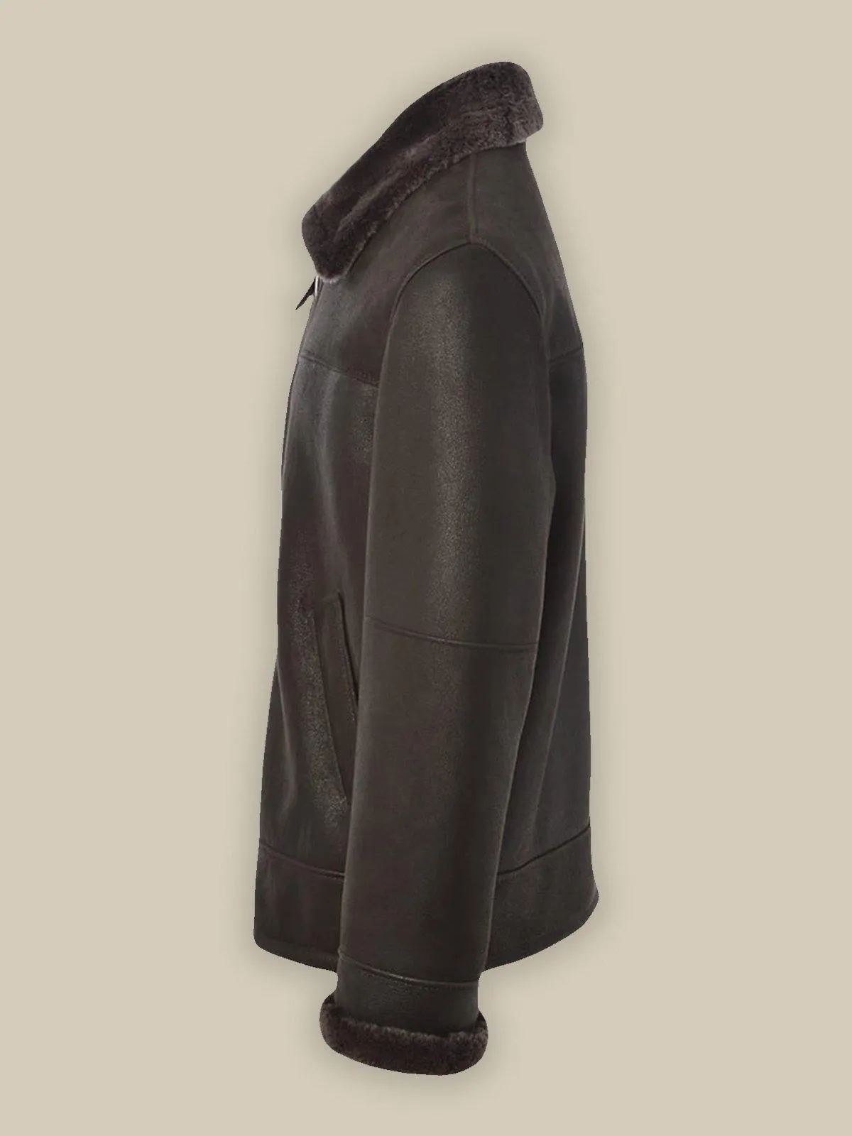 Men's Elite Black Shearling Leather Jacket