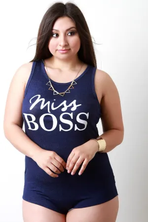 Miss Boss Graphic Print Bodysuit