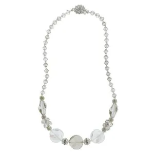 Multi-Shaped Silver and Clear Beaded Necklace