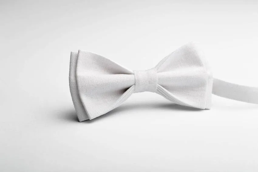 Natural White Wedding Bow Ties | Men's Pre-tied Adjustable Bow Tie