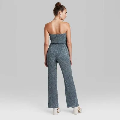 New - Women's Tube Sequin Mesh Jumpsuit - Wild Fable