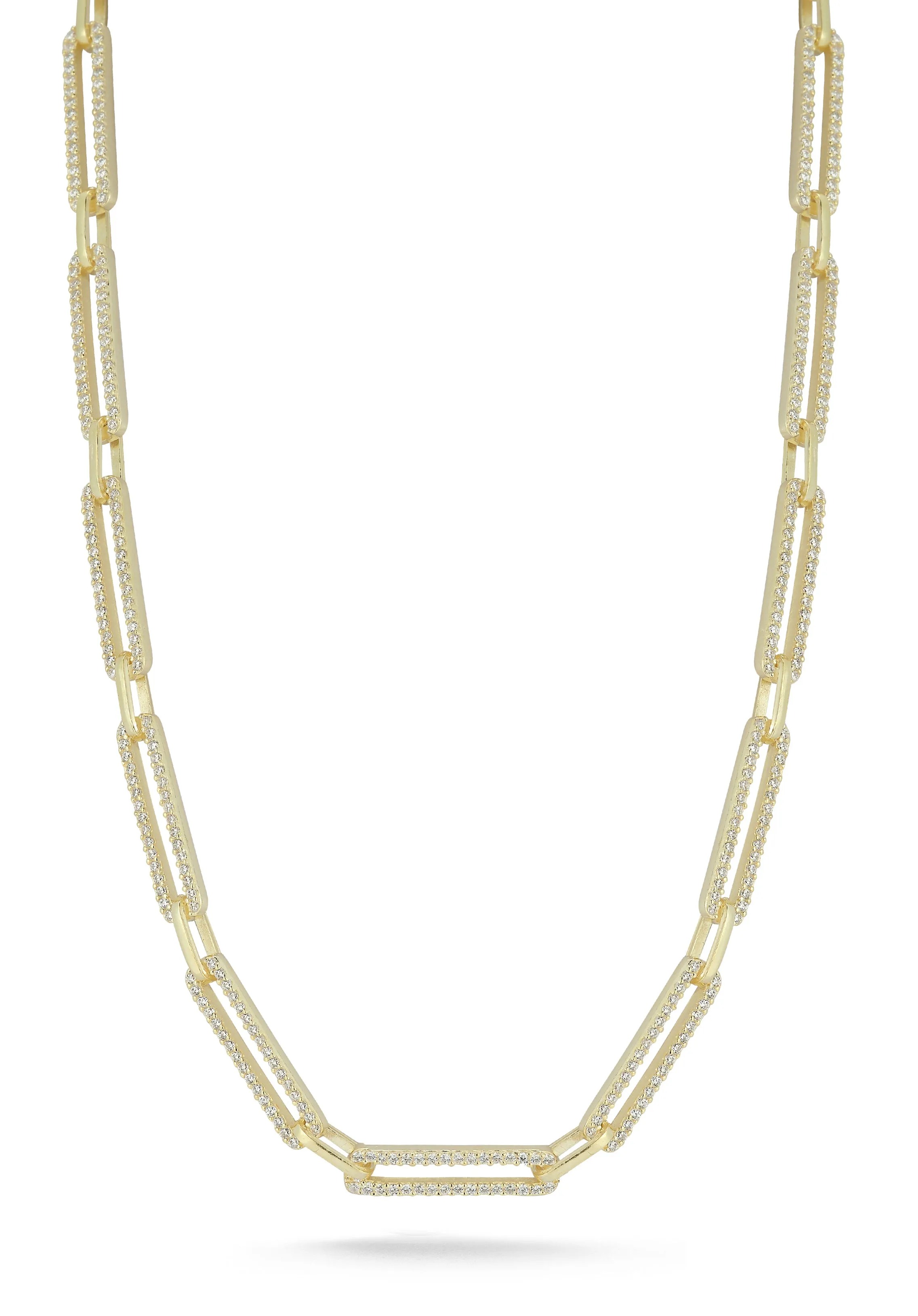 Pavé Oval Link Choker Necklace