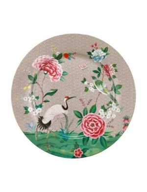 PLATE CHARG BLUSH BIRDS KHAKI 32CM S2