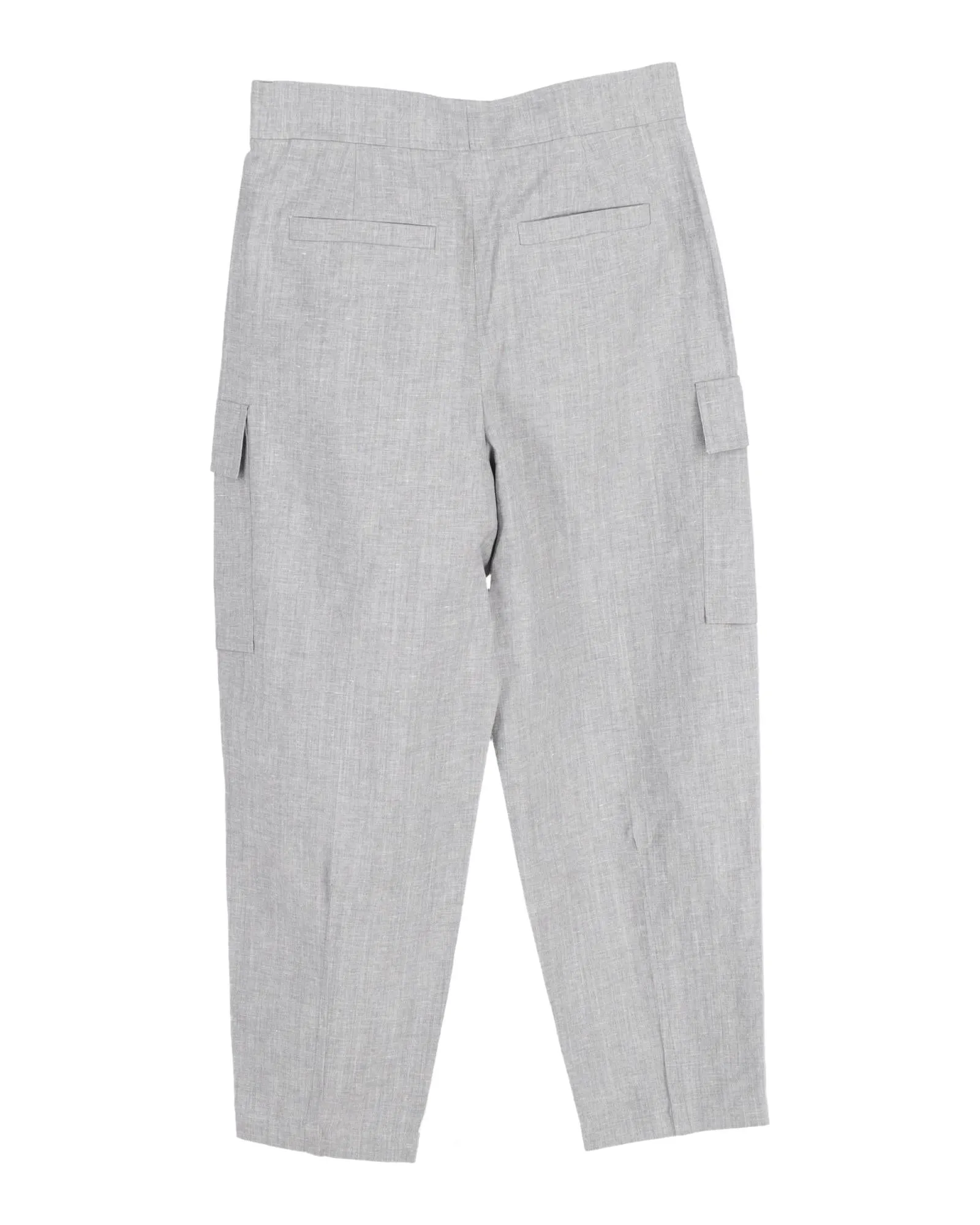 Premium Grey Cotton Cargo Pants with Multiple Pockets