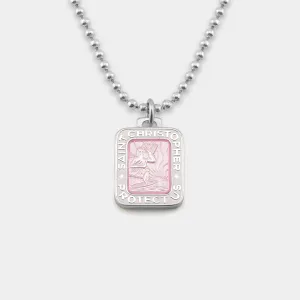 Rectangle St. Christopher - Pink / White