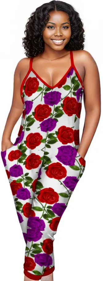 Red Rose Purp Women's Stylish Rompers