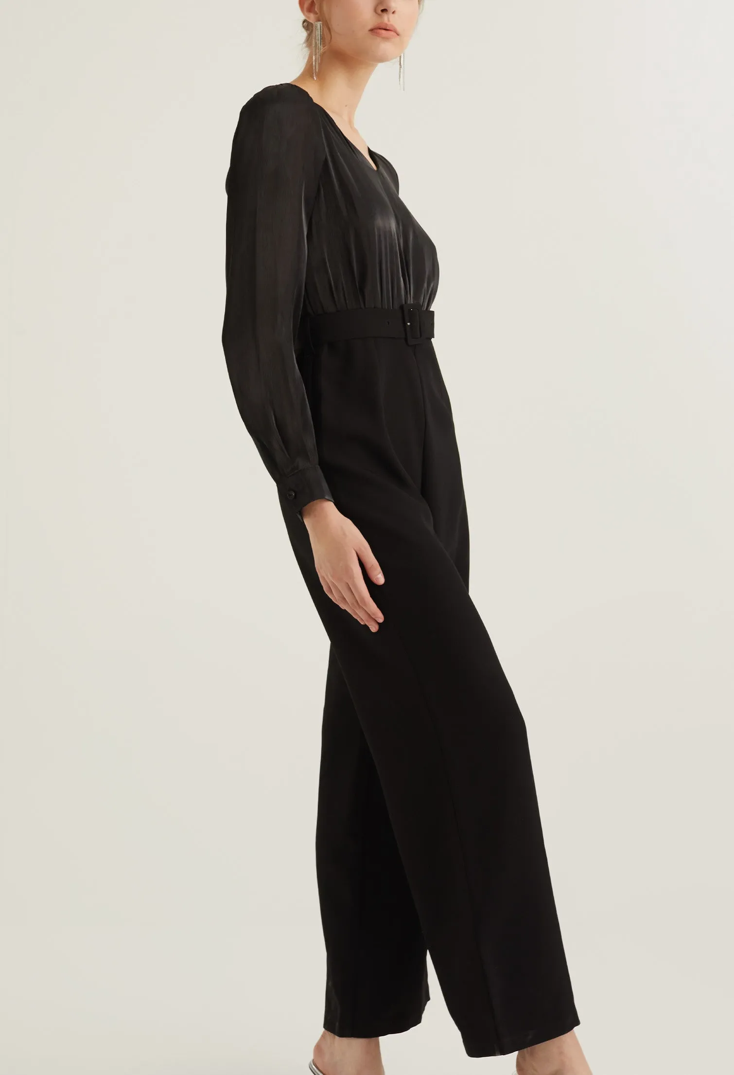 Reflective Party Belted Jumpsuit