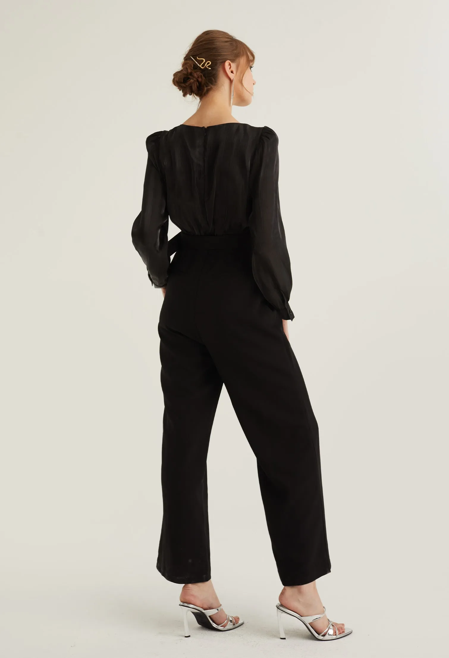 Reflective Party Belted Jumpsuit